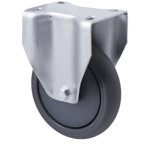 M Series castor, 125mm polyurethane on nylon wheel, plain bearing, Bluestone thread guard, 200 kg load