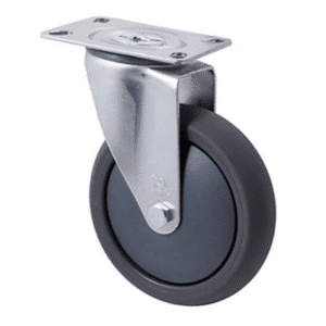 M Series castor, 125mm polyurethane on nylon wheel, plain bearing, Bluestone thread guard, 200 kg load