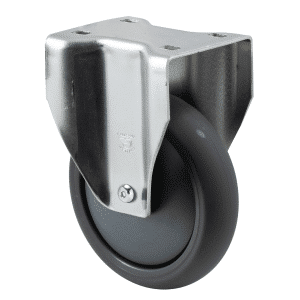 M Series castor, 125mm polyurethane on nylon wheel, Chicago screw axle, Bluestone thread guard, 200 kg load